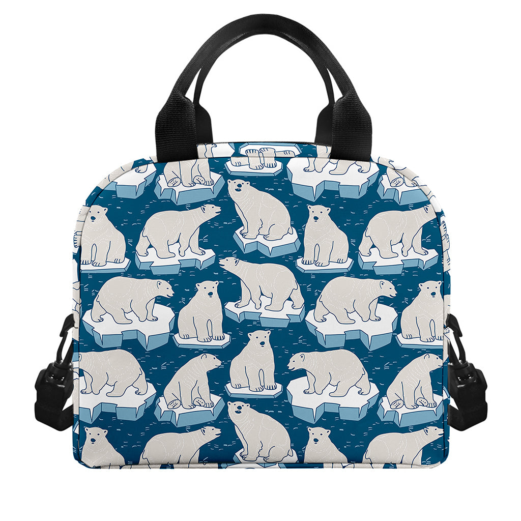 Polar Bear On Ice Pattern Print Insulated Lunch Bag
