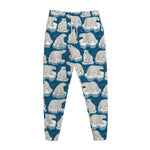 Polar Bear On Ice Pattern Print Jogger Pants