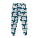 Polar Bear On Ice Pattern Print Jogger Pants