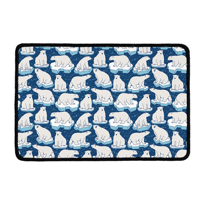 Polar Bear On Ice Pattern Print Kitchen Mat