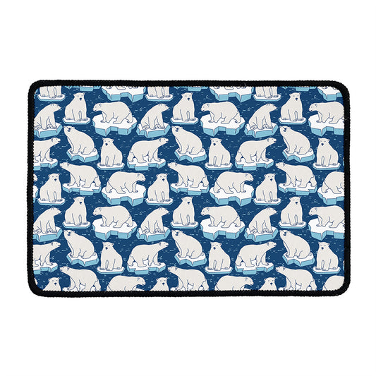 Polar Bear On Ice Pattern Print Kitchen Mat