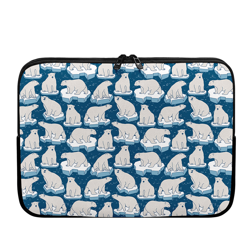 Polar Bear On Ice Pattern Print Laptop Sleeve