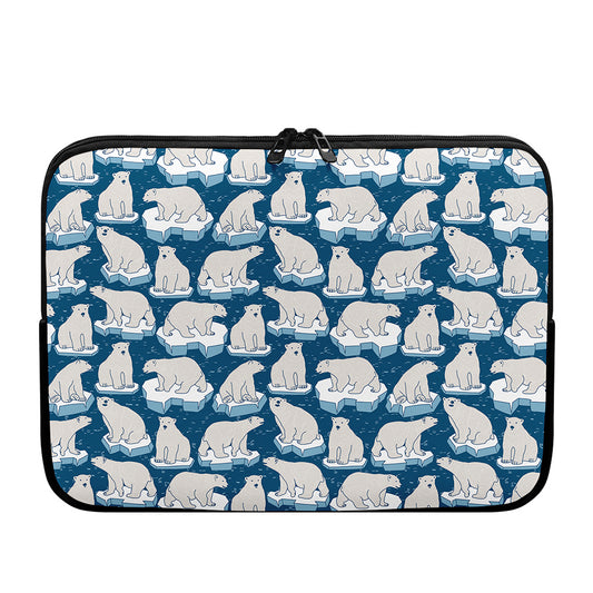 Polar Bear On Ice Pattern Print Laptop Sleeve
