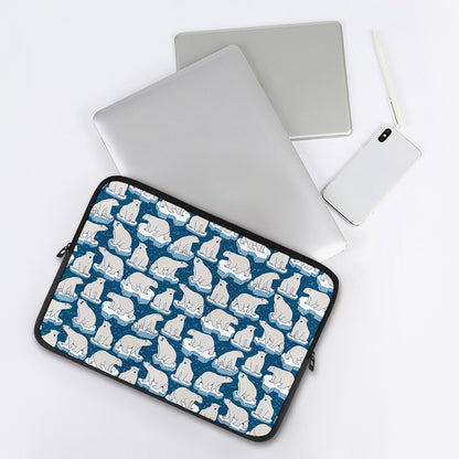 Polar Bear On Ice Pattern Print Laptop Sleeve