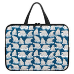 Polar Bear On Ice Pattern Print Laptop Sleeve With Handle