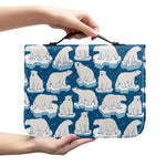 Polar Bear On Ice Pattern Print Leather Bible Cover