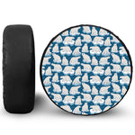 Polar Bear On Ice Pattern Print Leather Spare Tire Cover