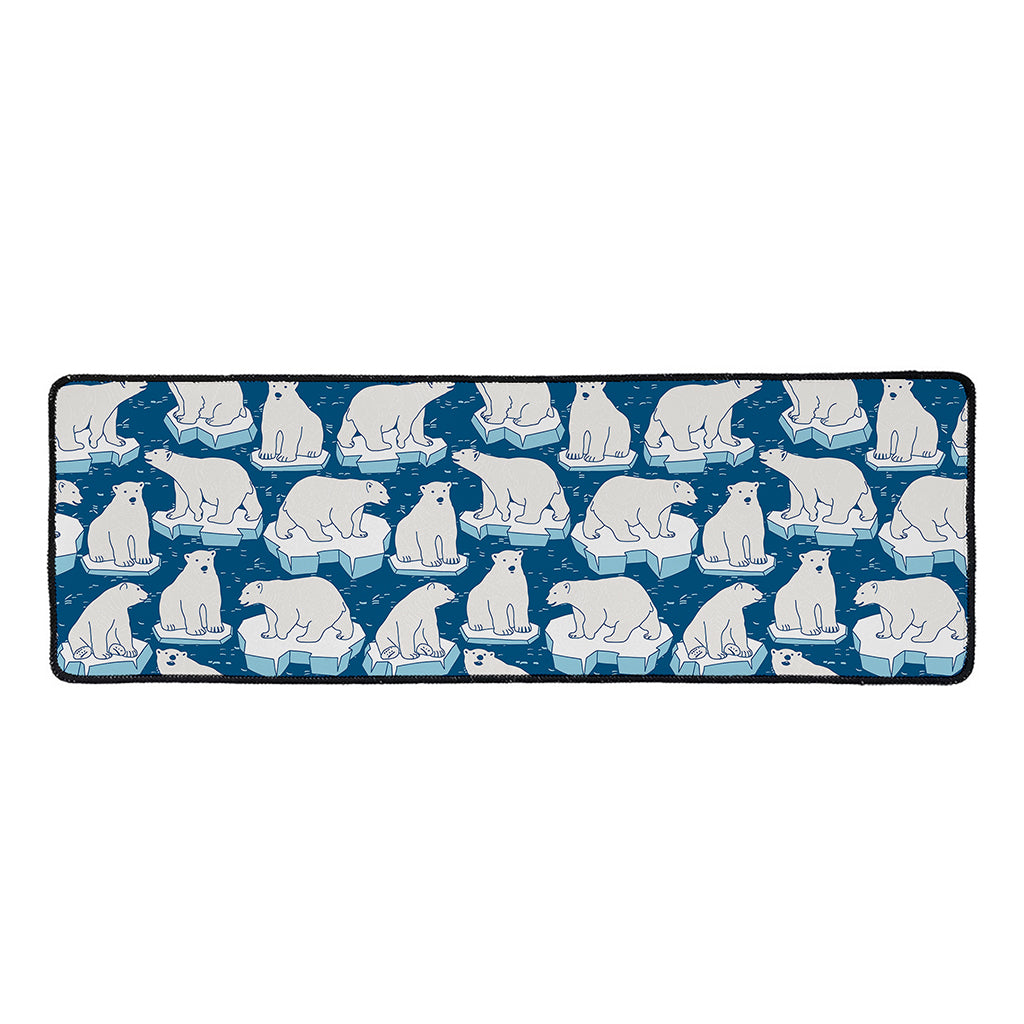 Polar Bear On Ice Pattern Print Long Kitchen Mat
