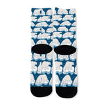 Polar Bear On Ice Pattern Print Long Socks