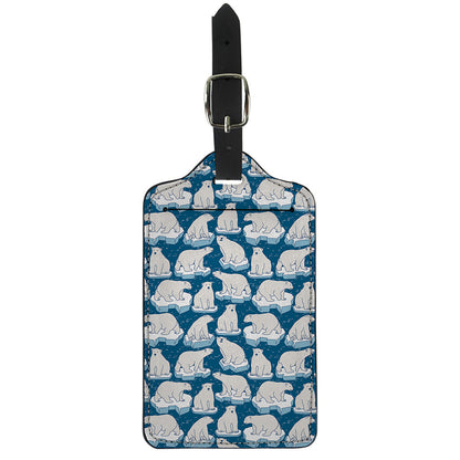 Polar Bear On Ice Pattern Print Luggage Tag