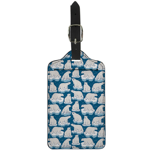 Polar Bear On Ice Pattern Print Luggage Tag