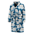 Polar Bear On Ice Pattern Print Men's Bathrobe
