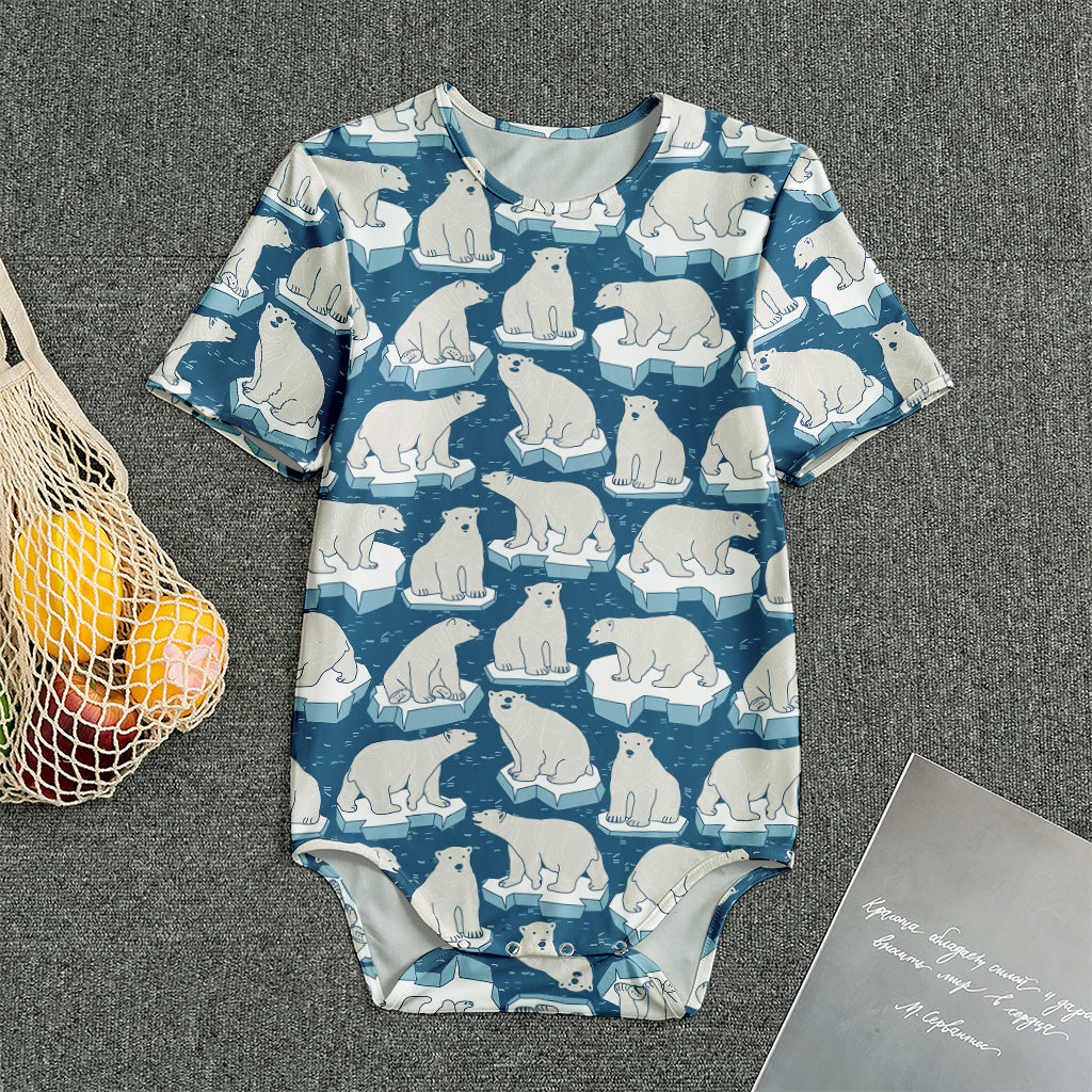 Polar Bear On Ice Pattern Print Men's Bodysuit