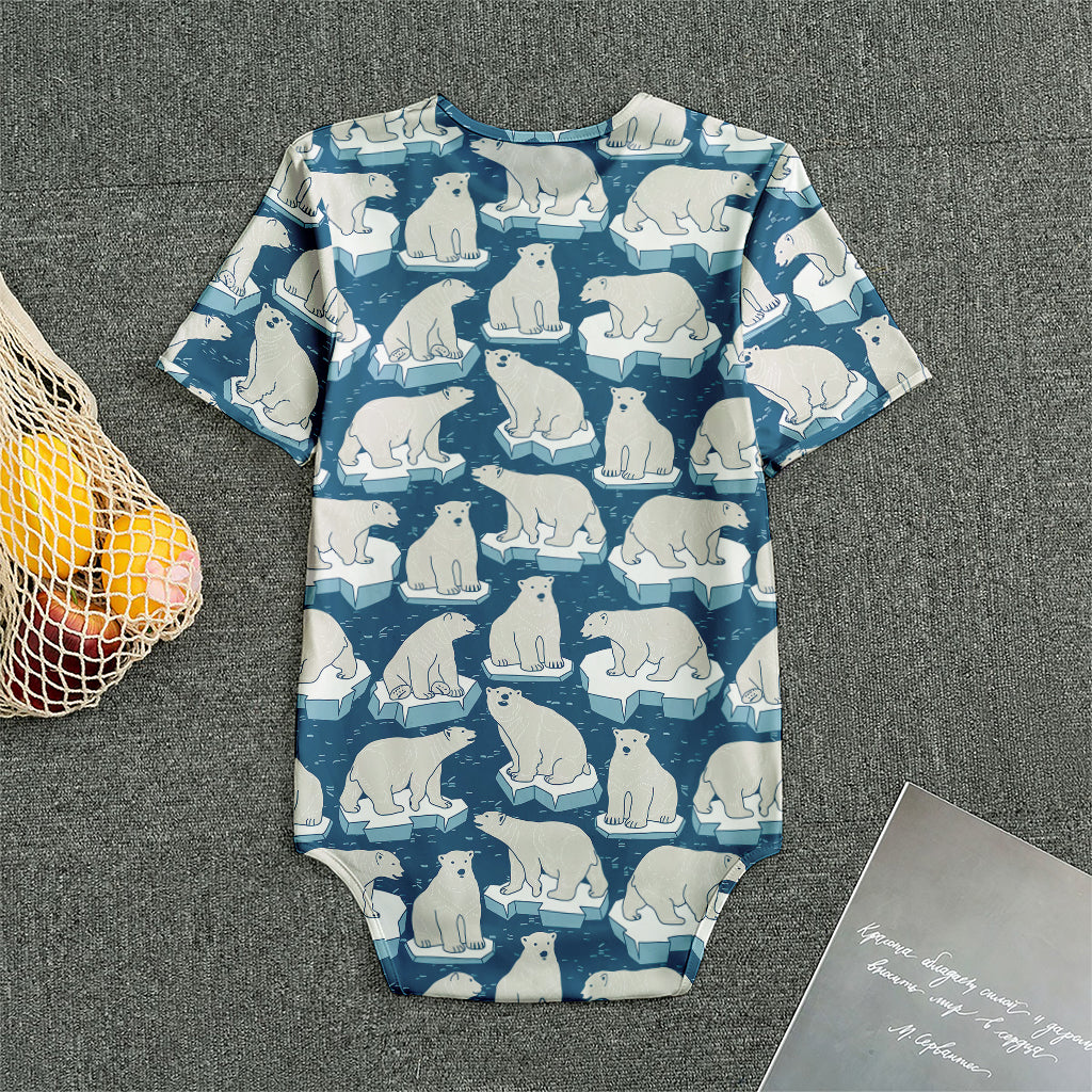 Polar Bear On Ice Pattern Print Men's Bodysuit