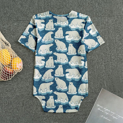 Polar Bear On Ice Pattern Print Men's Bodysuit