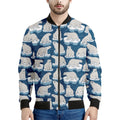 Polar Bear On Ice Pattern Print Men's Bomber Jacket