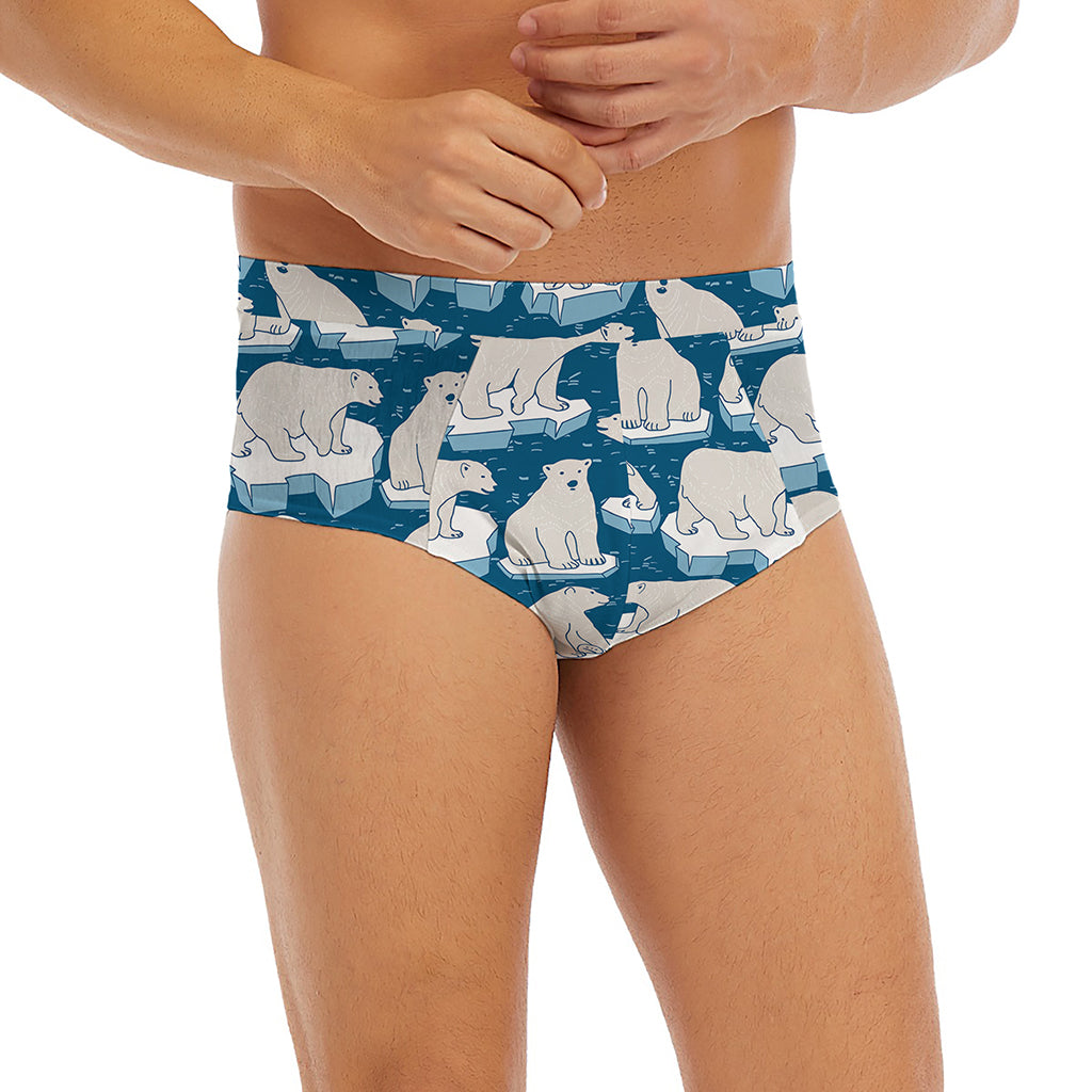 Polar Bear On Ice Pattern Print Men's Briefs