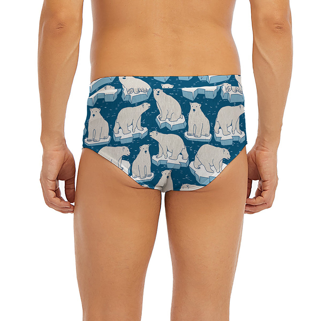 Polar Bear On Ice Pattern Print Men's Briefs