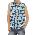 Polar Bear On Ice Pattern Print Men's Fitness Tank Top