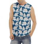 Polar Bear On Ice Pattern Print Men's Fitness Tank Top