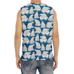 Polar Bear On Ice Pattern Print Men's Fitness Tank Top
