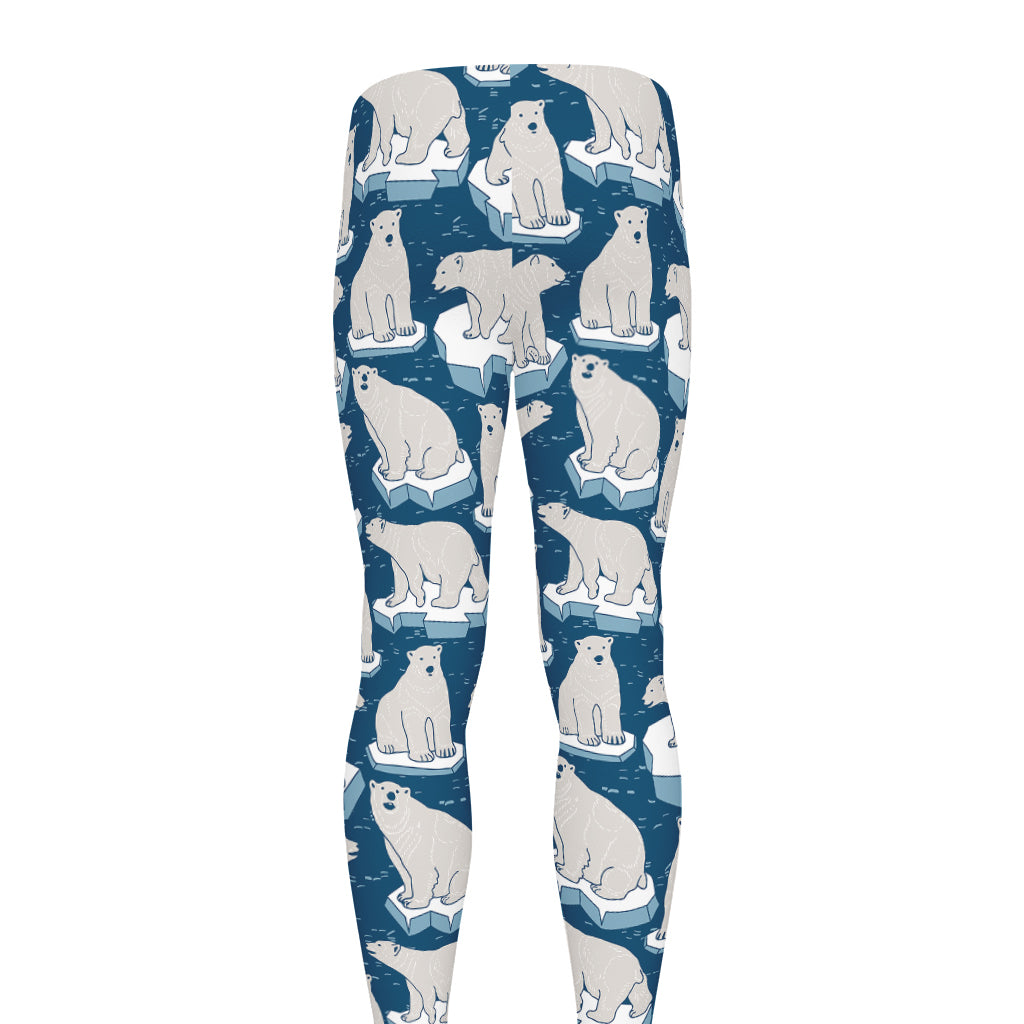 Polar Bear On Ice Pattern Print Men's leggings
