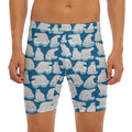 Polar Bear On Ice Pattern Print Men's Long Boxer Briefs