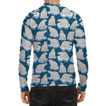 Polar Bear On Ice Pattern Print Men's Long Sleeve Rash Guard