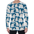 Polar Bear On Ice Pattern Print Men's Long Sleeve T-Shirt