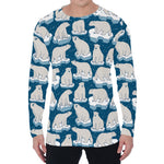 Polar Bear On Ice Pattern Print Men's Long Sleeve T-Shirt