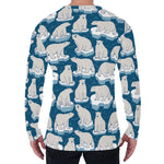 Polar Bear On Ice Pattern Print Men's Long Sleeve T-Shirt