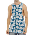 Polar Bear On Ice Pattern Print Men's Muscle Tank Top