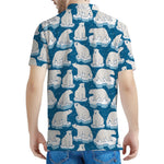 Polar Bear On Ice Pattern Print Men's Polo Shirt