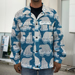 Polar Bear On Ice Pattern Print Men's Shirt Jacket