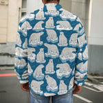 Polar Bear On Ice Pattern Print Men's Shirt Jacket