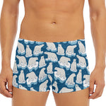 Polar Bear On Ice Pattern Print Men's Short Boxer Briefs