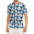 Polar Bear On Ice Pattern Print Men's Short Sleeve Rash Guard