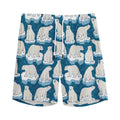 Polar Bear On Ice Pattern Print Men's Athletic Shorts