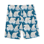 Polar Bear On Ice Pattern Print Men's Sports Shorts