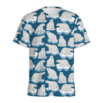 Polar Bear On Ice Pattern Print Men's Sports T-Shirt