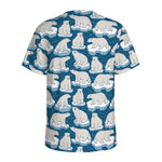 Polar Bear On Ice Pattern Print Men's Sports T-Shirt