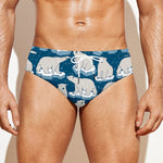 Polar Bear On Ice Pattern Print Men's Swim Briefs