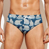 Polar Bear On Ice Pattern Print Men's Swim Briefs