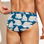 Polar Bear On Ice Pattern Print Men's Swim Briefs