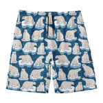 Polar Bear On Ice Pattern Print Men's Swim Trunks