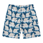 Polar Bear On Ice Pattern Print Men's Swim Trunks