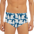 Polar Bear On Ice Pattern Print Men's Triangle Swim Briefs