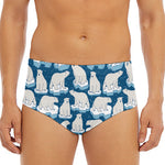 Polar Bear On Ice Pattern Print Men's Triangle Swim Briefs