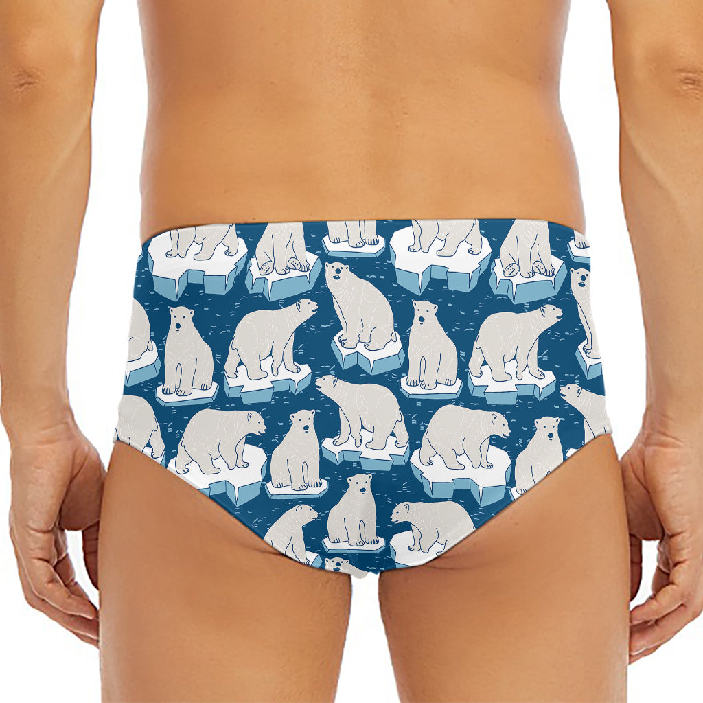 Polar Bear On Ice Pattern Print Men's Triangle Swim Briefs