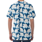 Polar Bear On Ice Pattern Print Men's Velvet T-Shirt